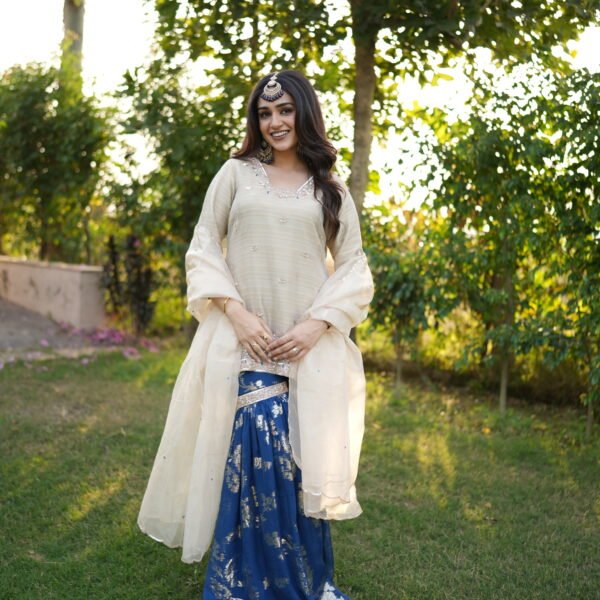 Miraz – Opulent Tissue Silk Gharara Ensemble